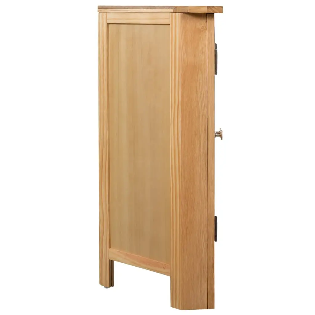 Wooden Corner Cabinet Brown Solid Oak MDF 80x33.5x78cm Storage Organiser for Hallway Living