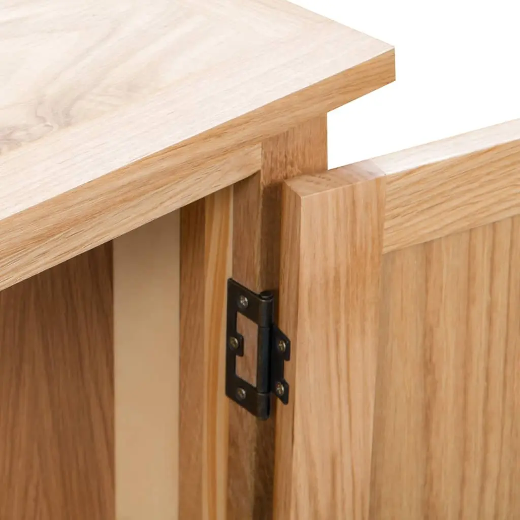 Wooden Corner Cabinet Brown Solid Oak MDF 80x33.5x78cm Storage Organiser for Hallway Living