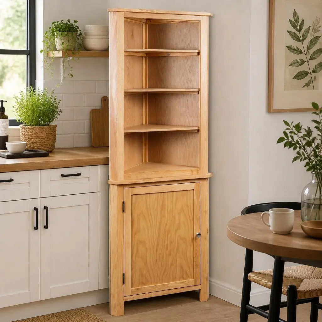 Corner Cabinet 59x36x180 cm Brown Storage Furniture for Kitchen Lounge Dining