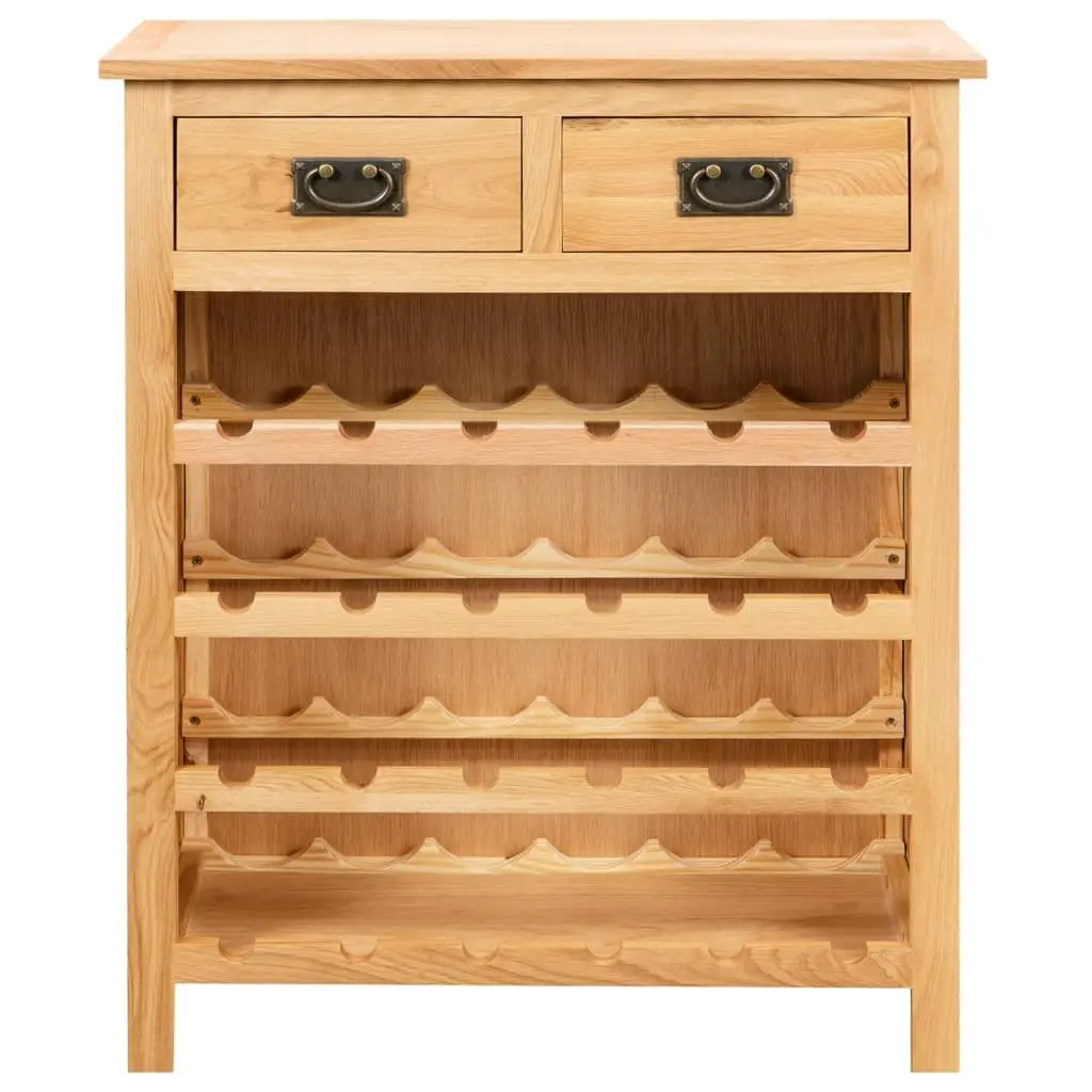 Wine Cabinet Solid Oak Wood Brown 72 x 32 x 90 cm Storage Rack Home Bar Furniture Organiser