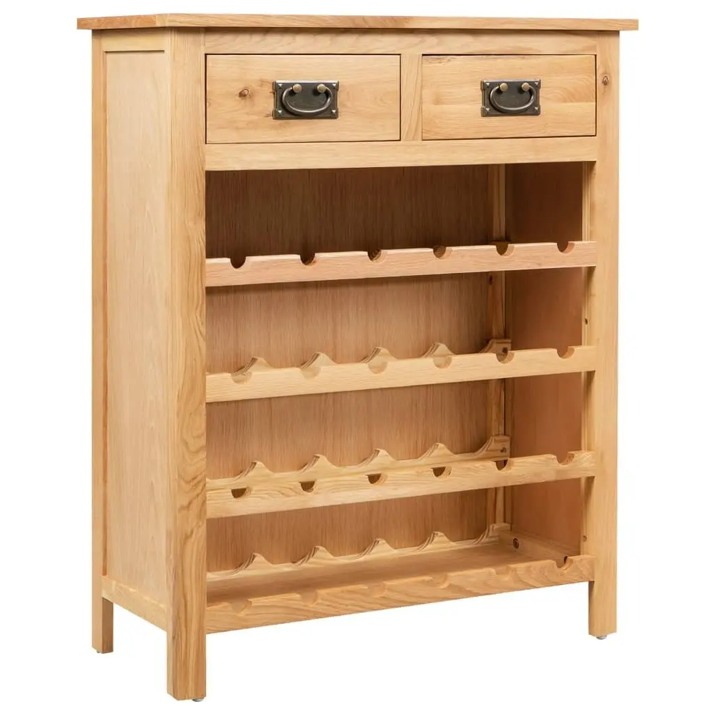 Wine Cabinet Solid Oak Wood Brown 72 x 32 x 90 cm Storage Rack Home Bar Furniture Organiser