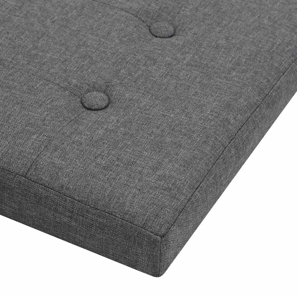 Folding Storage Stools Faux Linen Grey Set of 2