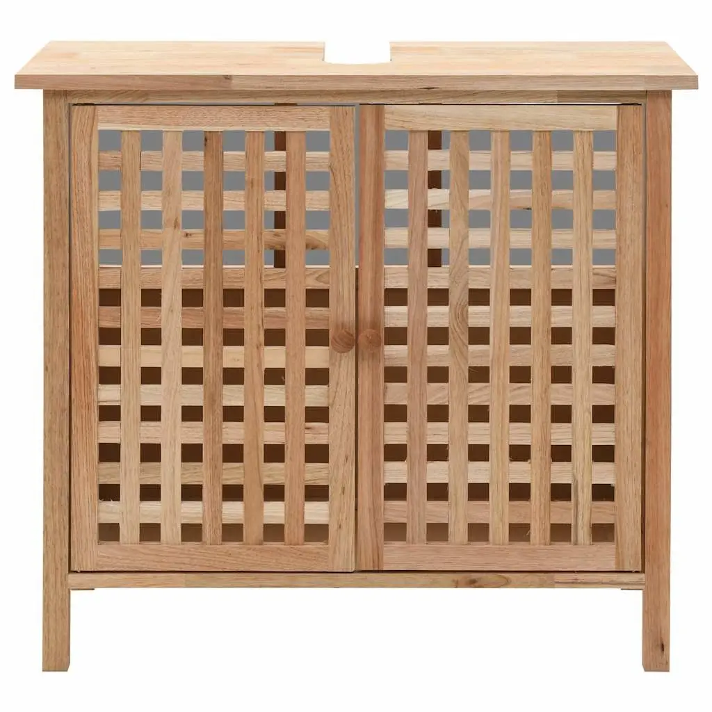 Bathroom Vanity Unit Solid Wood 66cm Beige Two Door Sink Cabinet