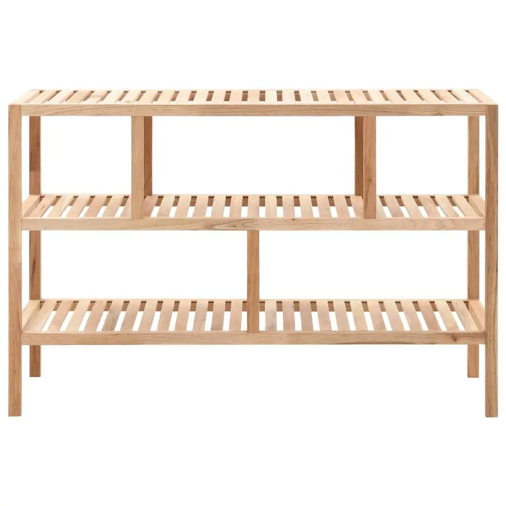 Bathroom Shelf 3-Tier Storage Rack 100x40x65cm Slatted Wooden Shelving Unit