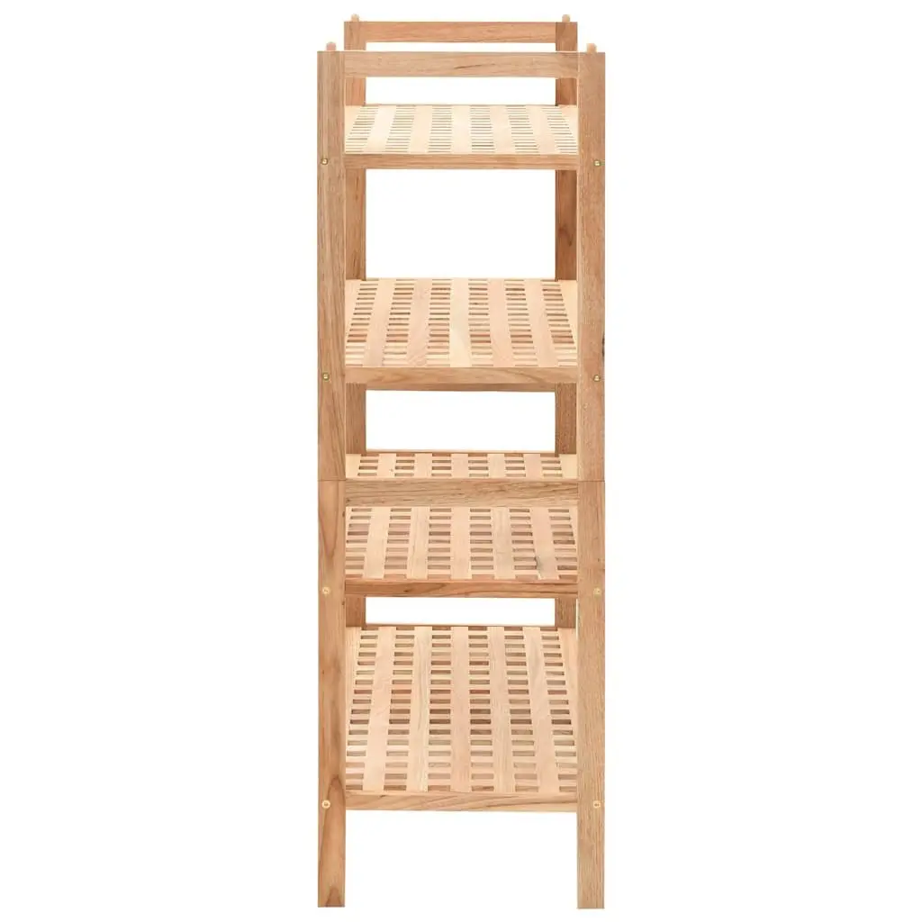 Shoe Rack 4 Shelves Walnut Wood Storage Organiser Latticed Platform Home Bedroom