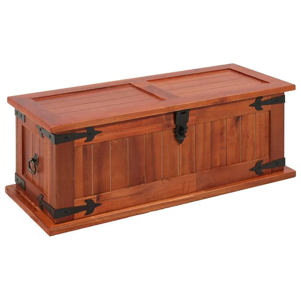 Storage Chest Solid Acacia Wood Brown Handmade 60x25x22cm