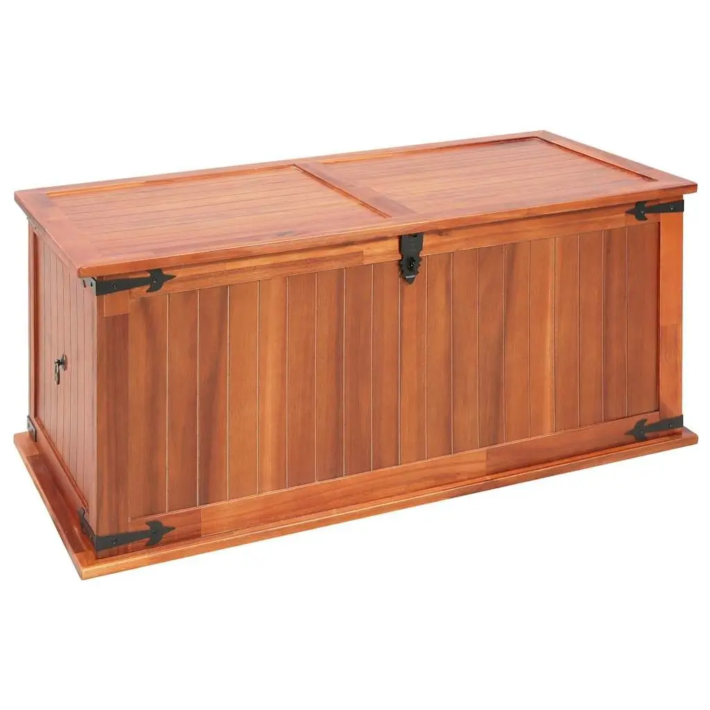 3 Piece Solid Acacia Wood Brown Storage Chests Handmade Wooden Box with Front Latch and Side Handles