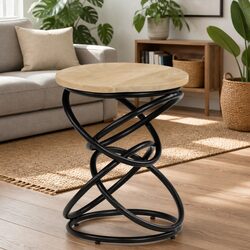 Practical Solid Mango Wood End Table for Living Room