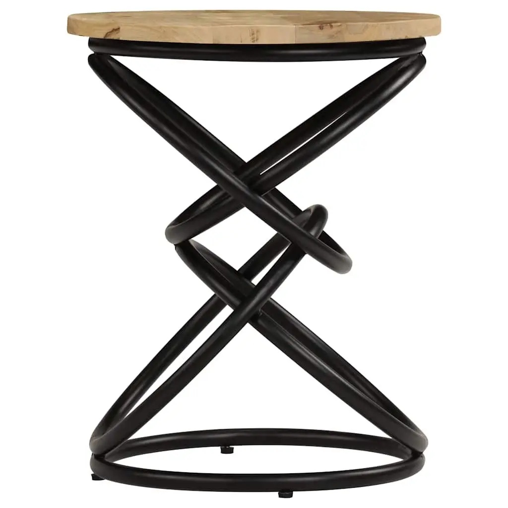 End Table Antique Style Brown Solid Mango Wood 40x50cm Living Room Accent Table