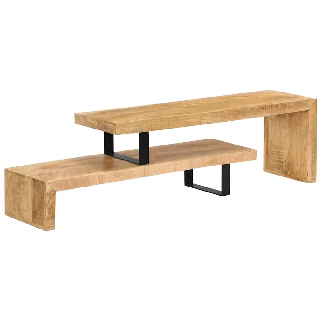 Mango Wood TV Stand Brown Durable Media Cabinet Living Room Entertainment Unit