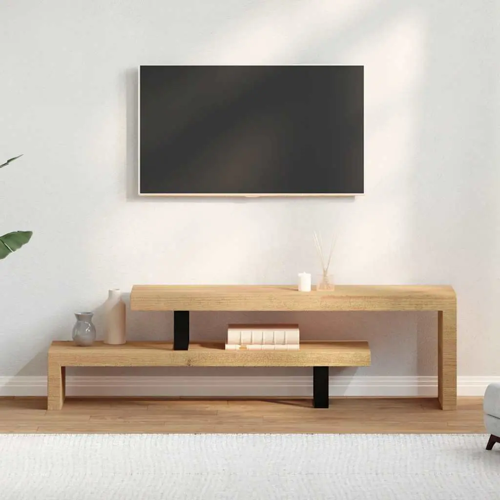 Mango Wood TV Stand Brown Durable Media Cabinet Living Room Entertainment Unit