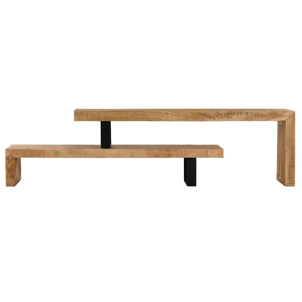 Mango Wood TV Stand Brown Durable Media Cabinet Living Room Entertainment Unit