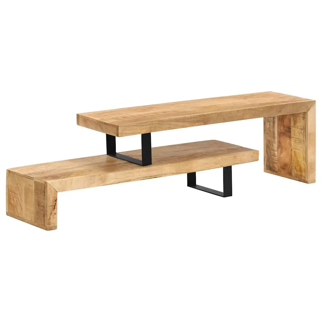 Mango Wood TV Stand Brown Durable Media Cabinet Living Room Entertainment Unit
