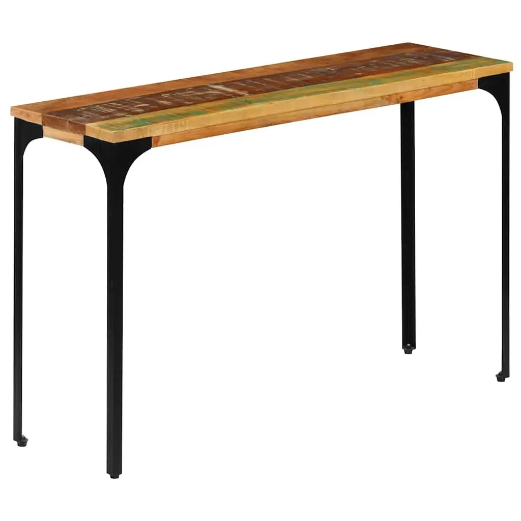 Reclaimed Wood Console Table 120x35x76cm Brown Accent Table Steel Frame for Living Room