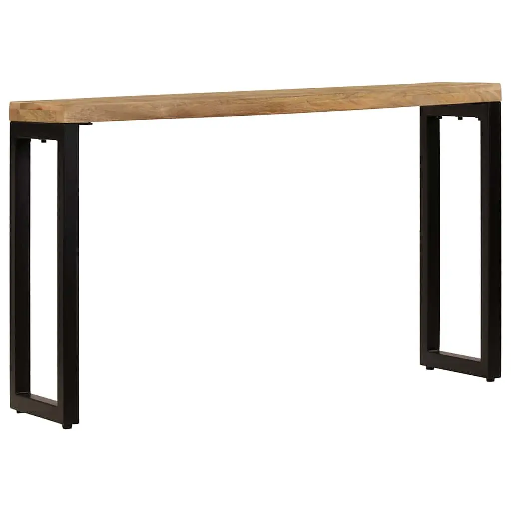 Console Table 120x35x76cm Solid Wood Mango Steel Brown Accent End Dining