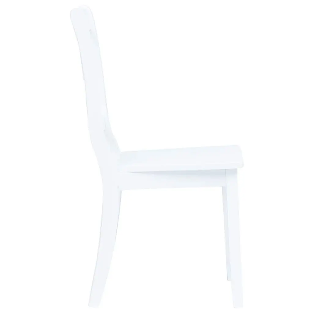 Ergonomic Dining Chairs White Solid Rubber Wood Kitchen Set of 4
