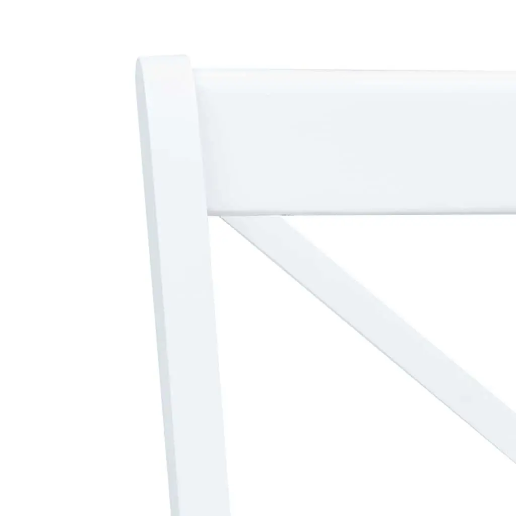 Dining Chairs Wooden Frame Set 4 Pieces White Kitchen Dining Room Furniture