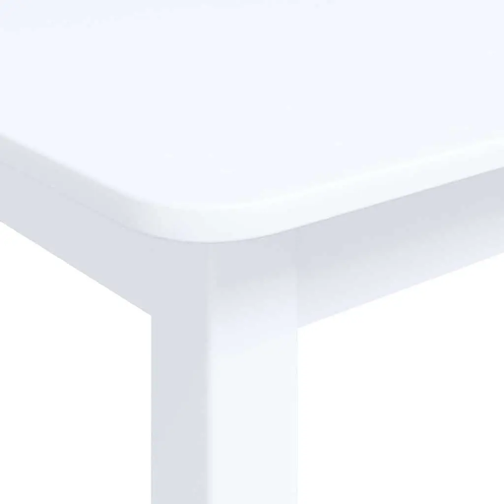 Dining Table Solid Rubber Wood 114x71x75cm White MDF Kitchen Furniture Easy to Clean