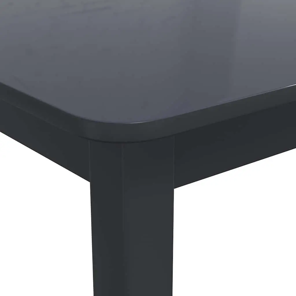 Black Dining Table Solid Rubber Wood MDF Top 114x71x75cm Kitchen Furniture