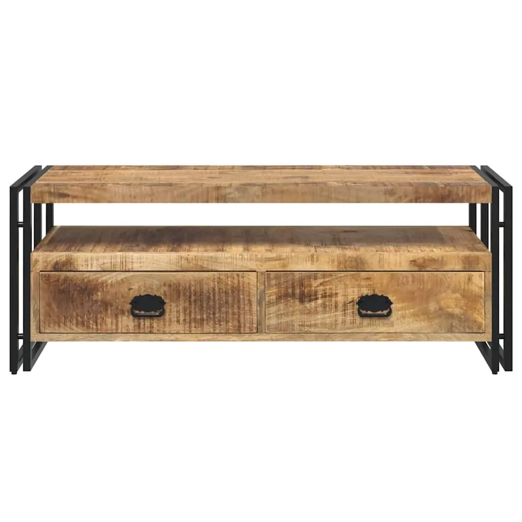 TV Cabinet Solid Mango Wood 120x35x45 cm Brown Vintage Style Storage Unit