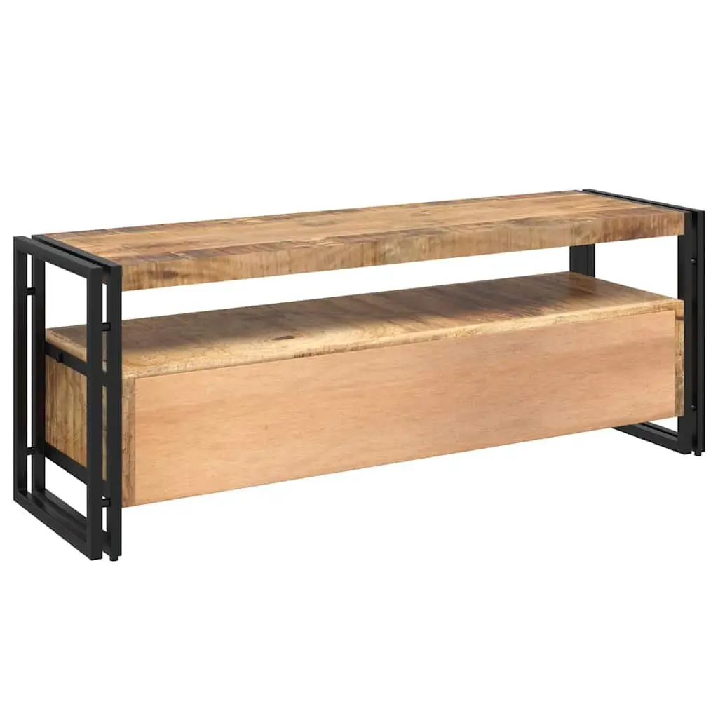 TV Cabinet Solid Mango Wood 120x35x45 cm Brown Vintage Style Storage Unit