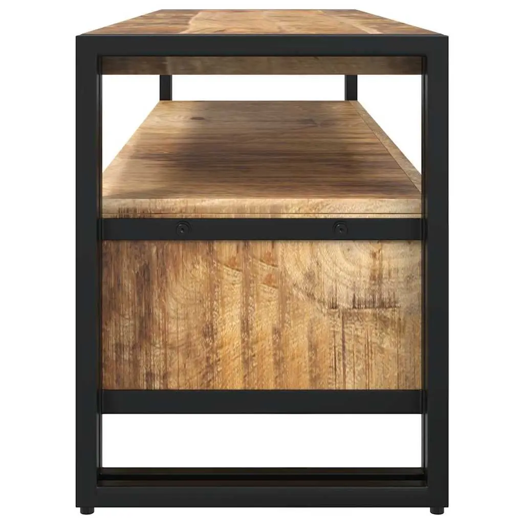 TV Cabinet Solid Mango Wood 120x35x45 cm Brown Vintage Style Storage Unit