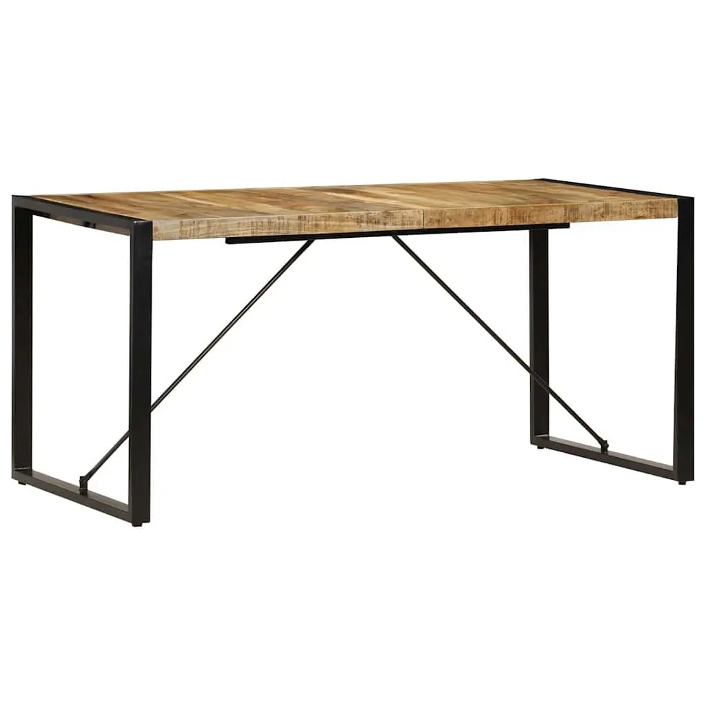 Dining Table Solid Mango Wood Brown 160x80x75cm Industrial Style Kitchen
