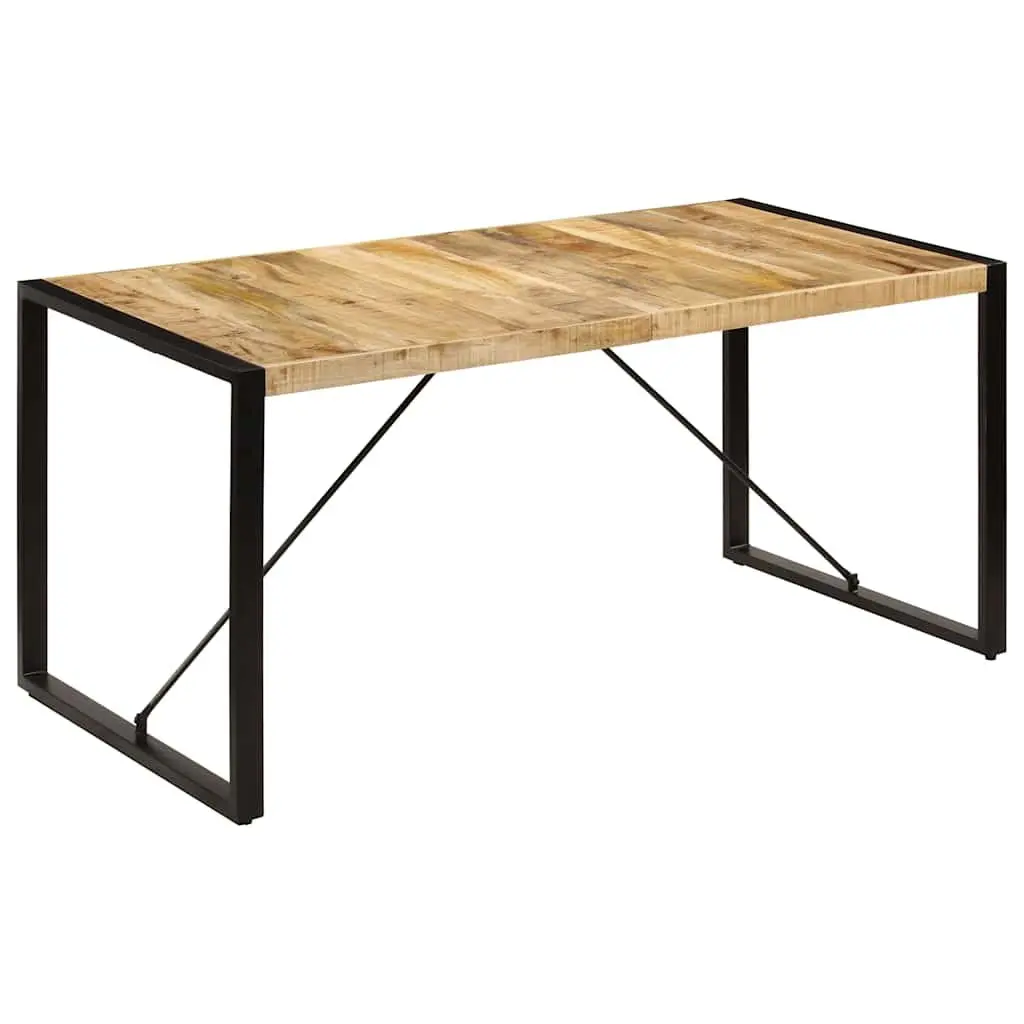 Dining Table Solid Mango Wood Brown 160x80x75cm Industrial Style Kitchen