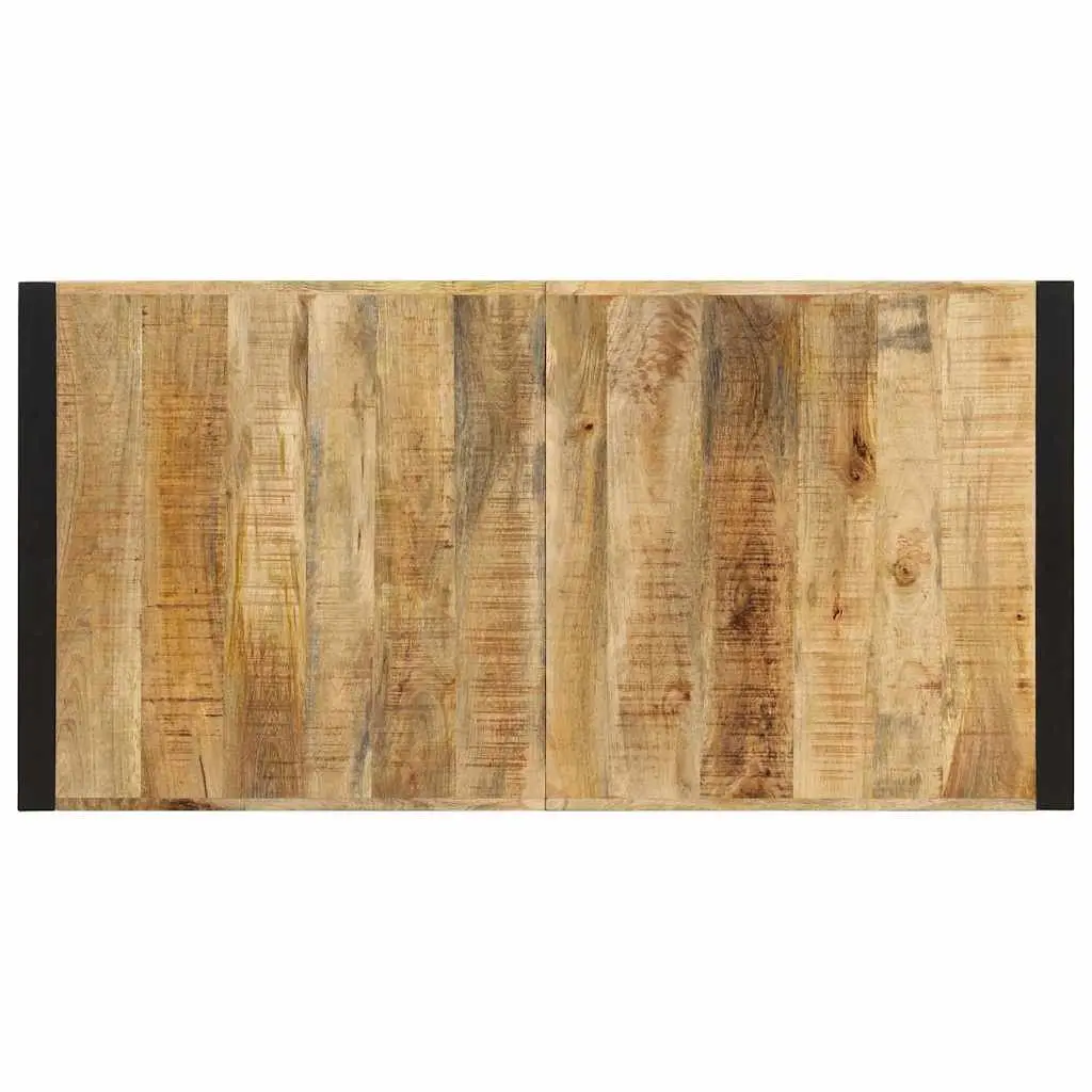Dining Table Solid Mango Wood Brown 140x70x75cm Industrial Style Kitchen Furniture