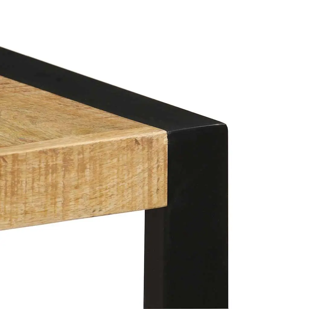 Dining Table Solid Mango Wood Brown 140x70x75cm Industrial Style Kitchen Furniture