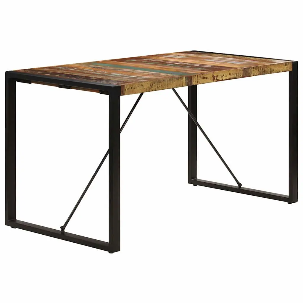 Dining Table 140x70x75 cm Solid Reclaimed Wood Rustic Kitchen Furniture