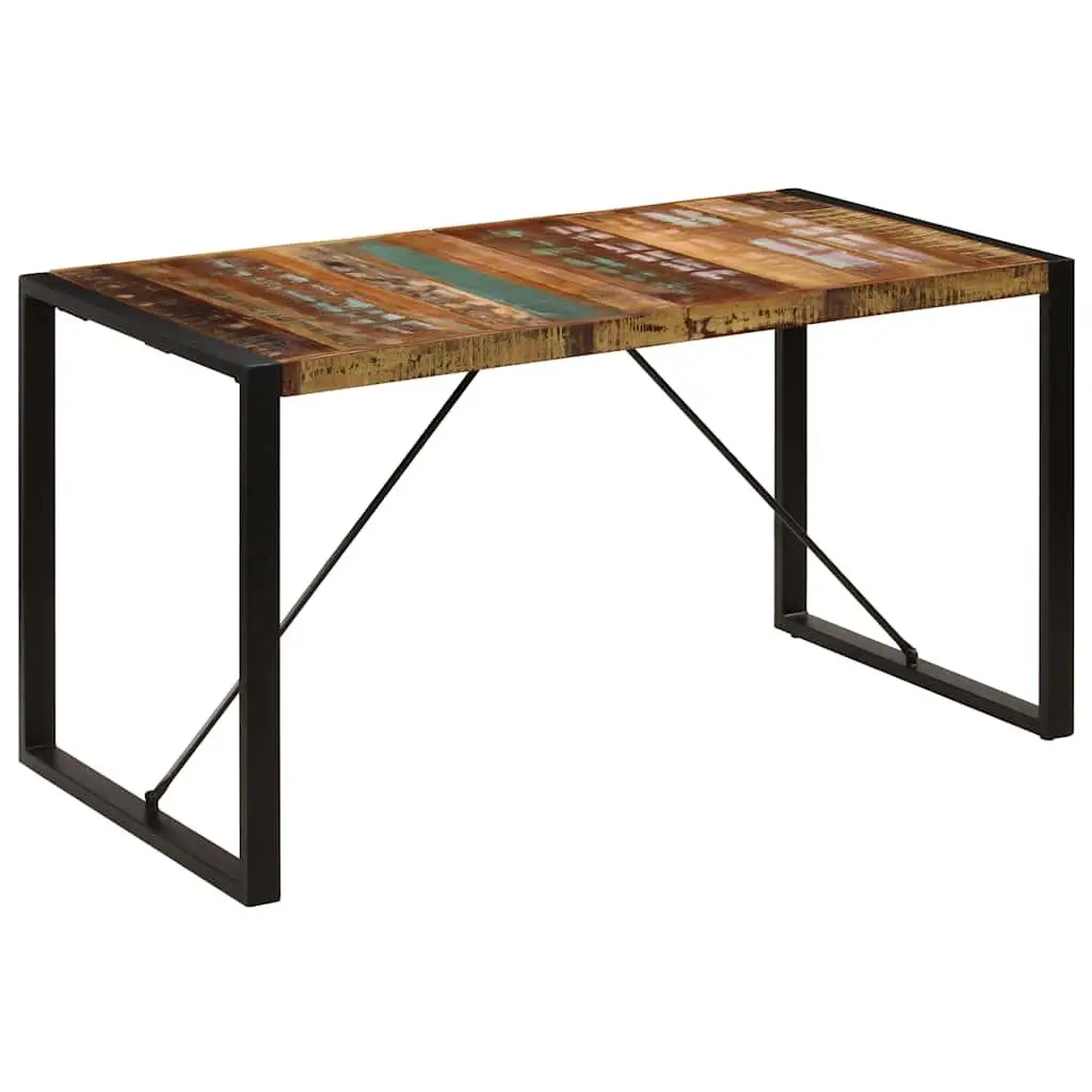 Dining Table 140x70x75 cm Solid Reclaimed Wood Rustic Kitchen Furniture