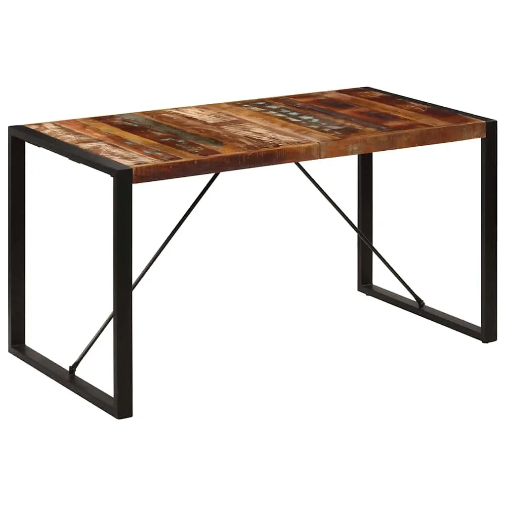 Dining Table 140x70x75 cm Solid Reclaimed Wood Rustic Kitchen Furniture