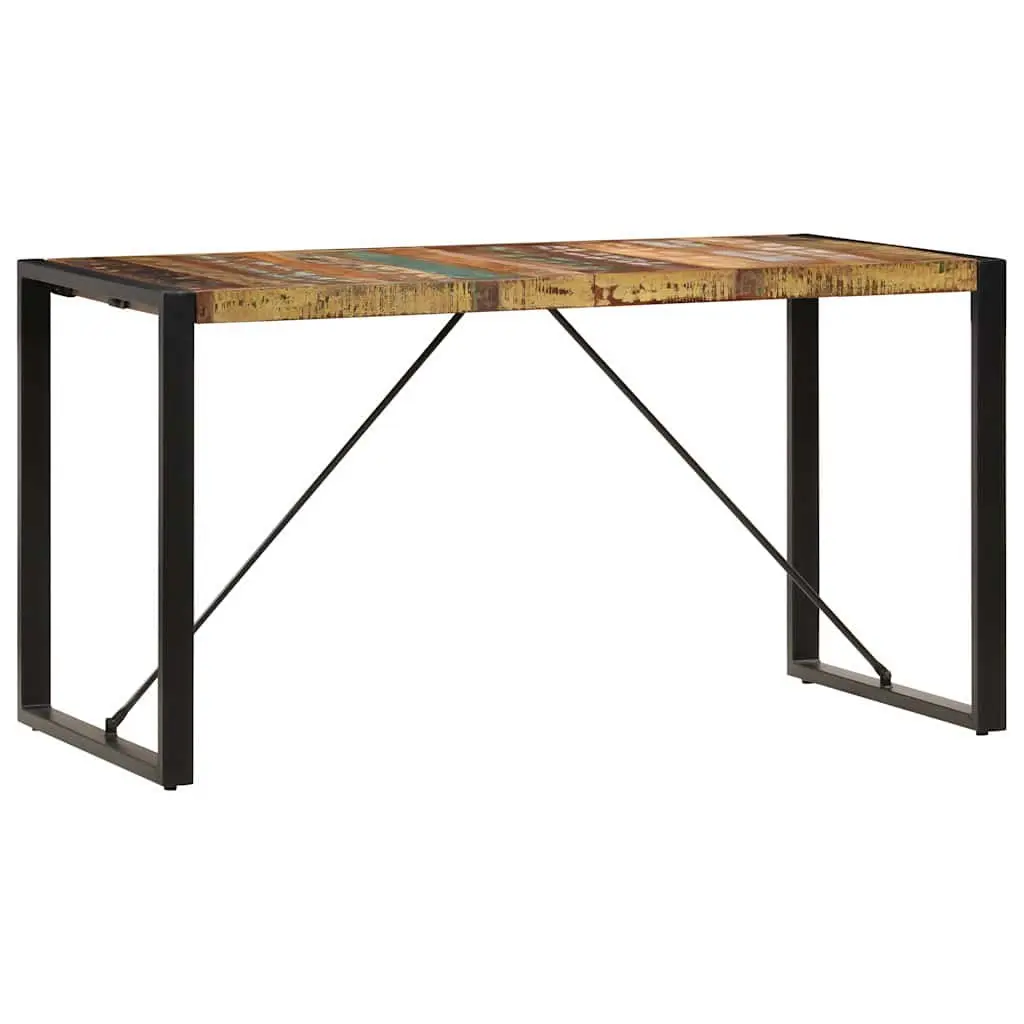 Dining Table 140x70x75 cm Solid Reclaimed Wood Rustic Kitchen Furniture