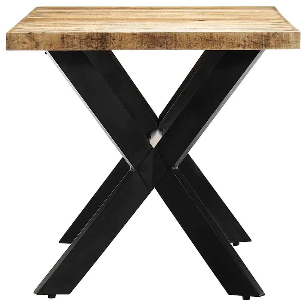 Dining Table Solid Rough Mango Wood Brown 160x80x75 cm Industrial Style