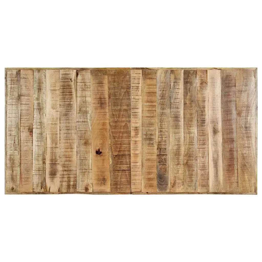 Dining Table Solid Rough Mango Wood Brown 160x80x75 cm Industrial Style