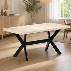 Dining Table White 160x80x75 cm Solid Mango Wood Kitchen Furniture
