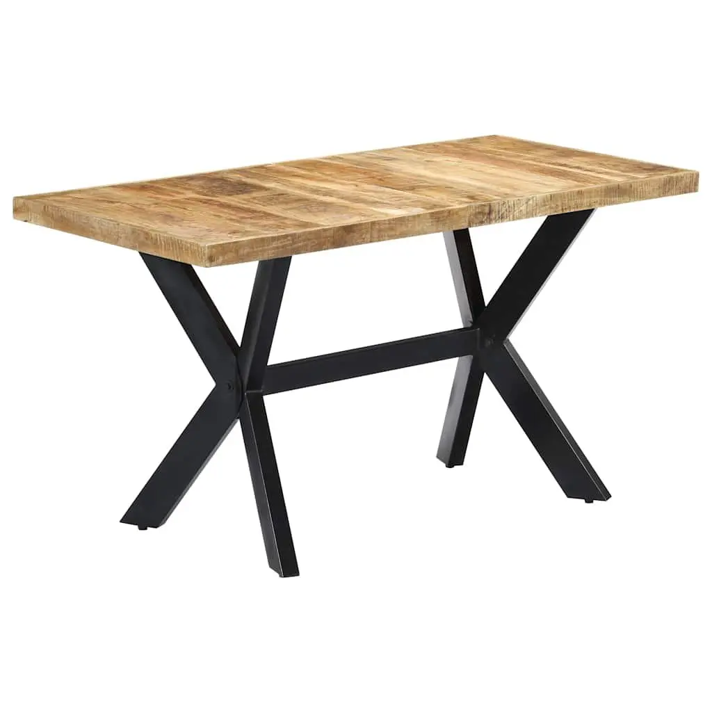 Dining Table Solid Mango Wood 140x70x75 cm Brown Industrial Style