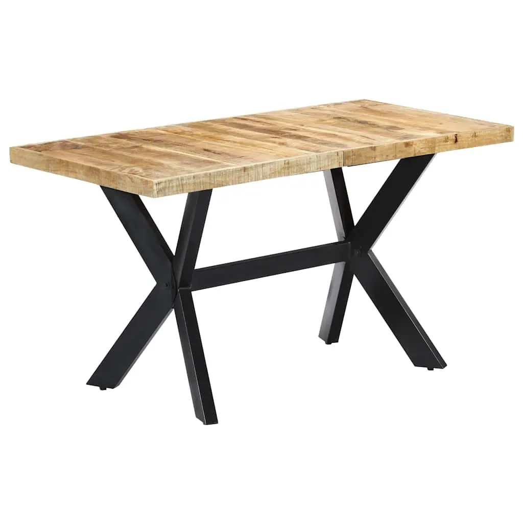 Dining Table Solid Mango Wood 140x70x75 cm Brown Industrial Style