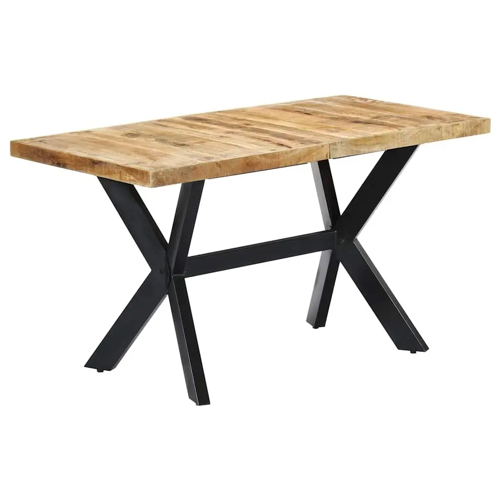 Dining Table Solid Mango Wood 140x70x75 cm Brown Industrial Style