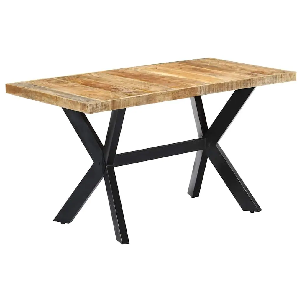 Dining Table Solid Mango Wood 140x70x75 cm Brown Industrial Style