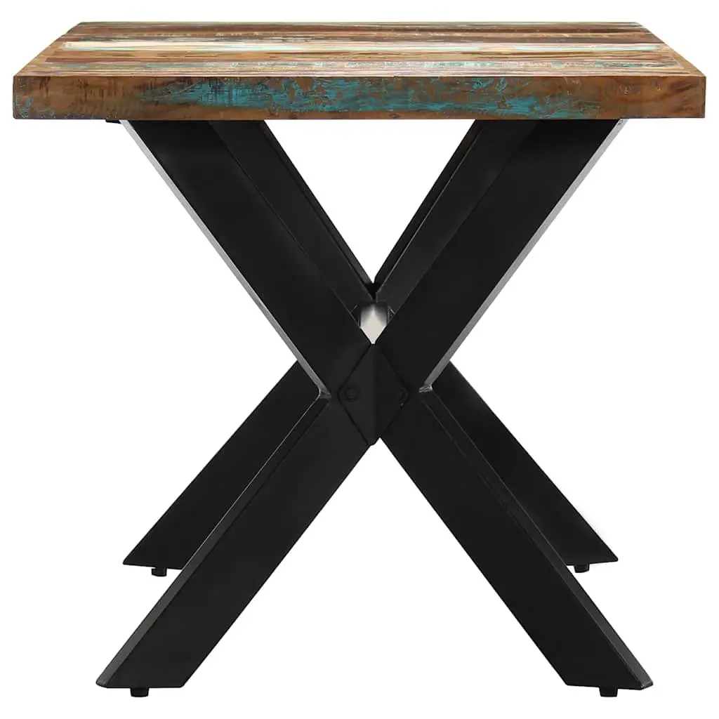 Dining Table 140x70x75 cm Solid Reclaimed Wood Steel Frame Industrial Kitchen
