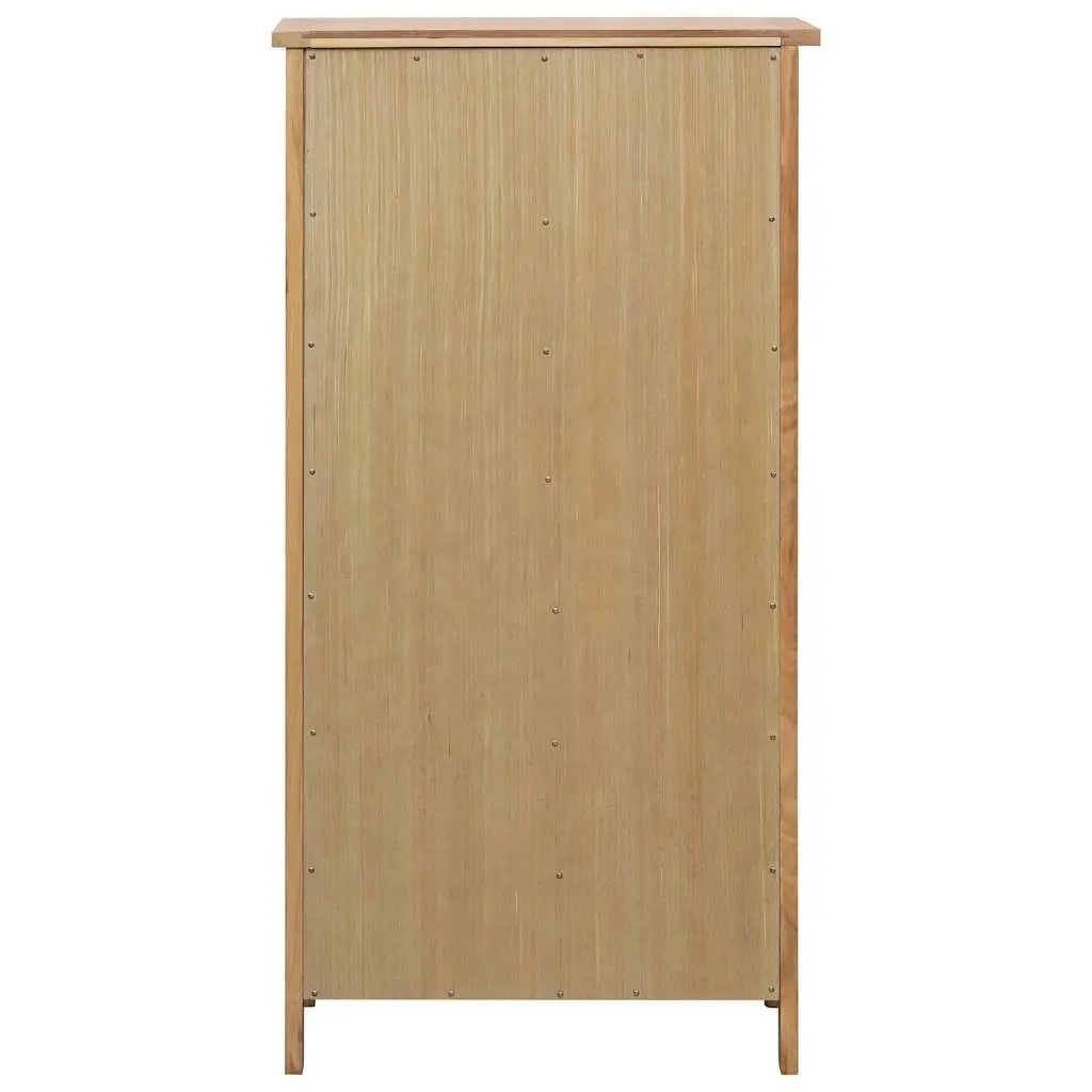 Shoe Cabinet Solid Oak Wood Brown 4 Shelves 1 Drawer Hallway Storage Organiser