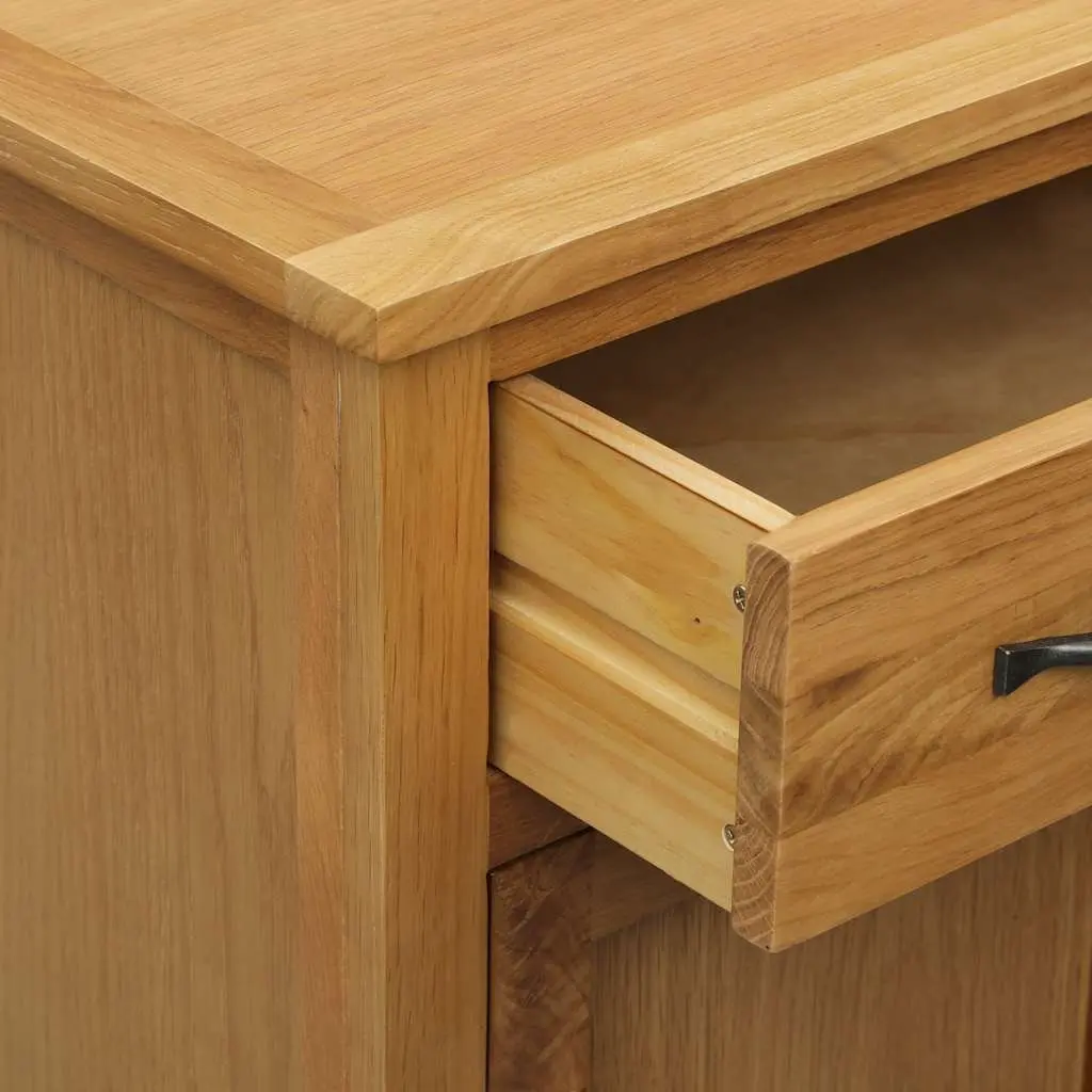 Shoe Cabinet Solid Oak Wood Brown 4 Shelves 1 Drawer Hallway Storage Organiser