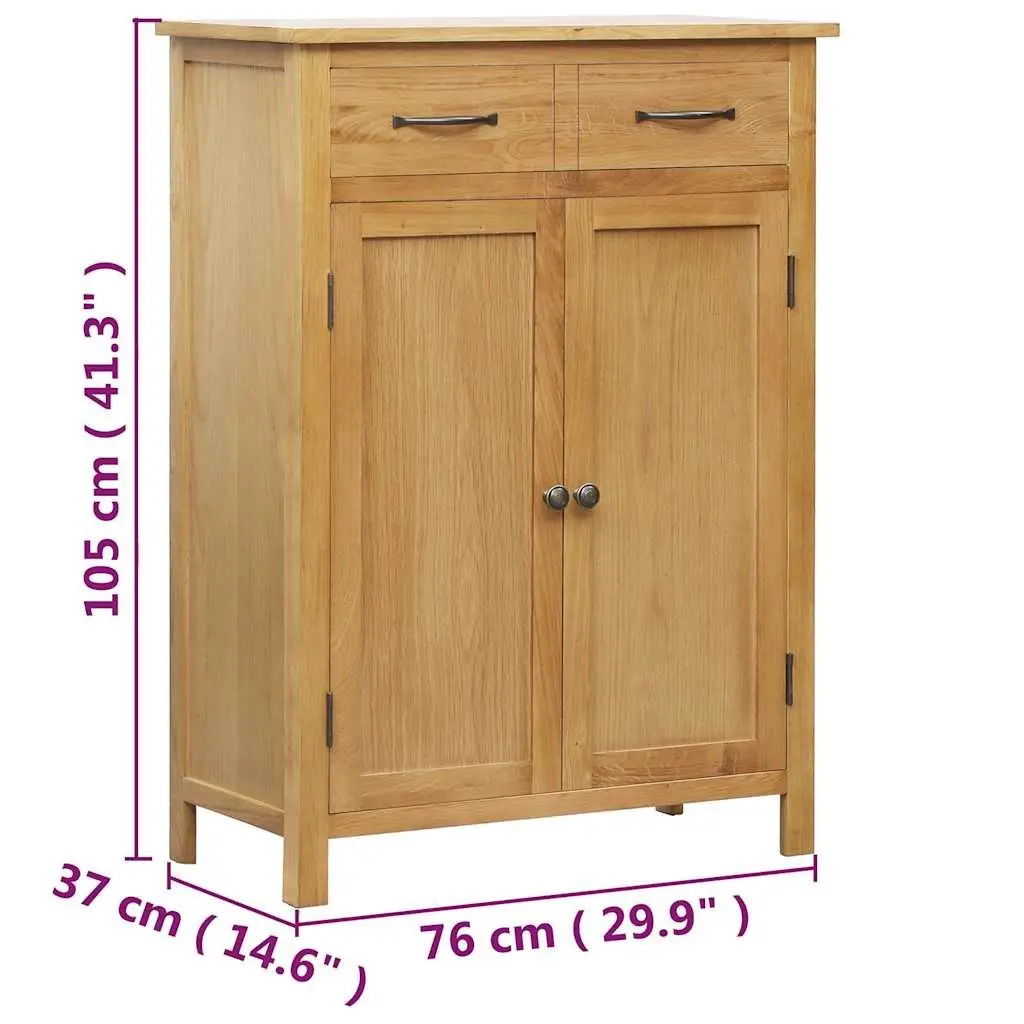 Shoe Cabinet Solid Oak Wood Brown 4 Shelves 1 Drawer Hallway Storage Organiser