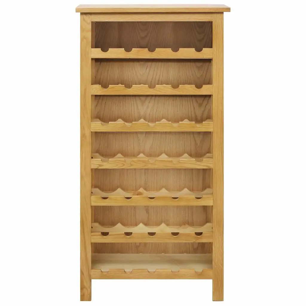 Brown Wine Storage Organizer Solid Oak Wood 7 Shelf Cabinet