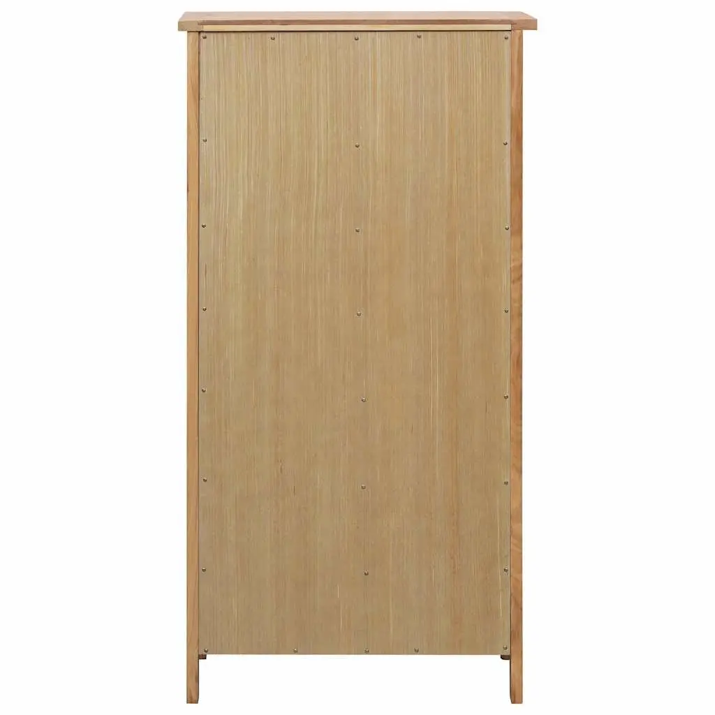 Brown Wine Storage Organizer Solid Oak Wood 7 Shelf Cabinet