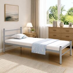 Practical Grey Metal Bed Frame for Any Bedroom