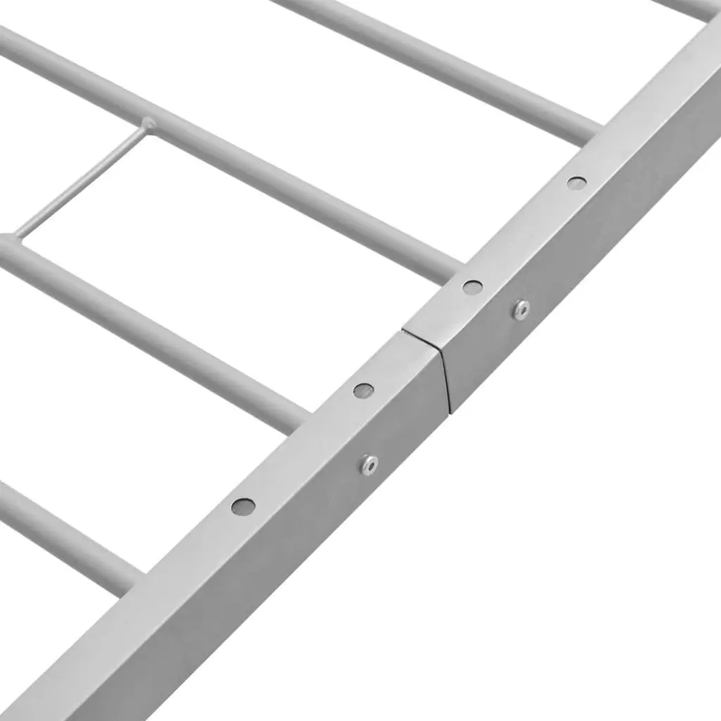 King Single Metal Bed Frame Slatted Base Grey Durable Construction