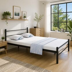 Practical Black Double Bed Frame for Any Bedroom